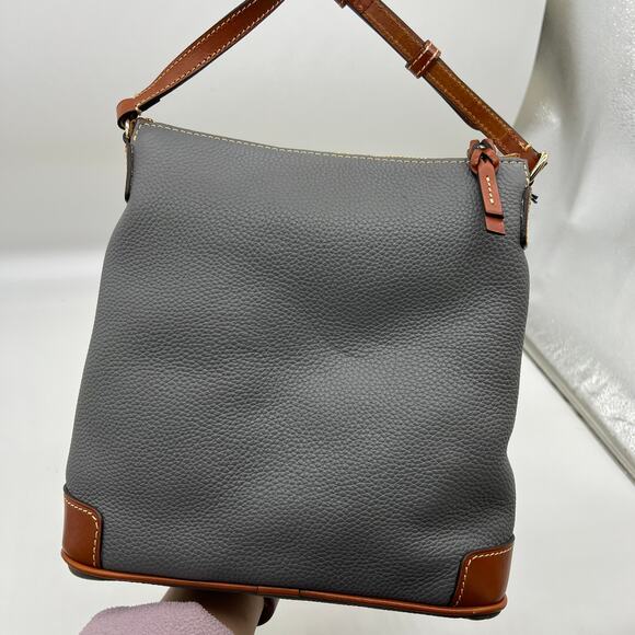 Dooney & Bourke Pebble Leather Crossbody Bags Slate Gray Color - Picture 8 of 16